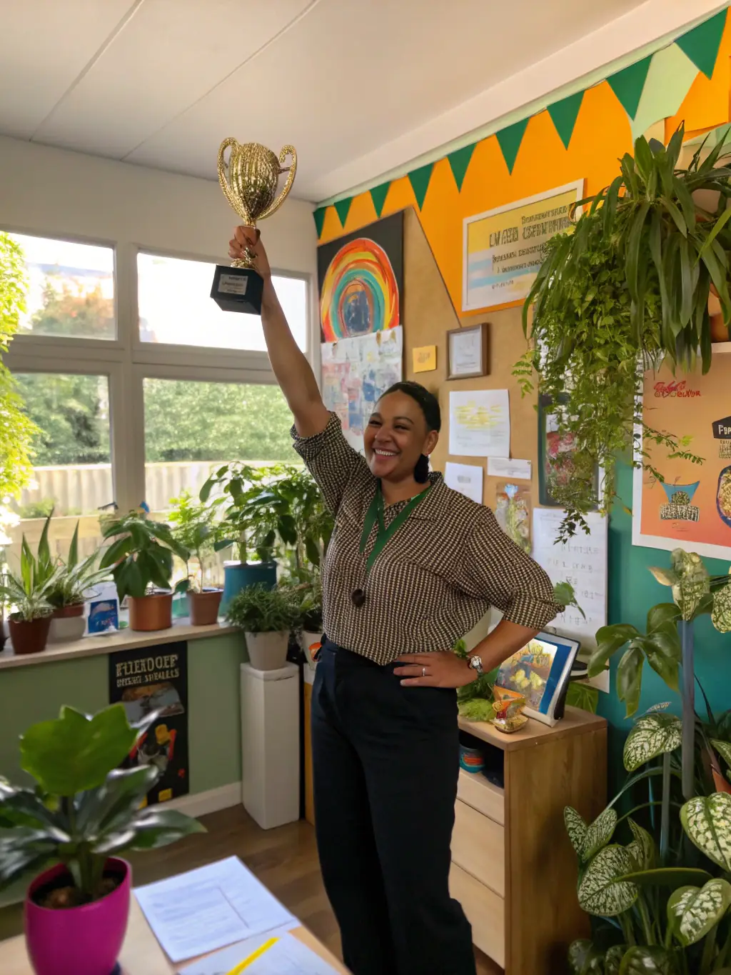 A photograph of a successful South African business owner, mentored by Ocelotlxyyn, celebrating a business milestone.