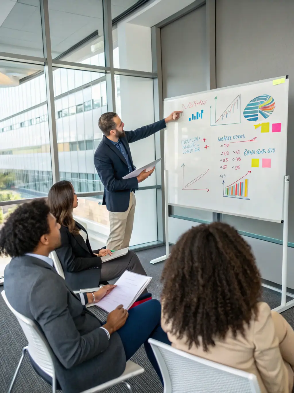 Image of a South African business mentor guiding a team through a strategic planning session, showcasing Ocelotlxyyn's hands-on approach.